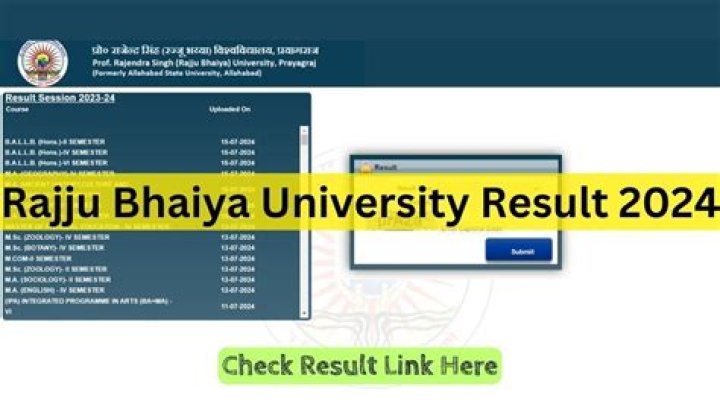 Rajju Bhaiya University Result 2024 Check UG, PG 1st, 2nd, 3rd Year Result